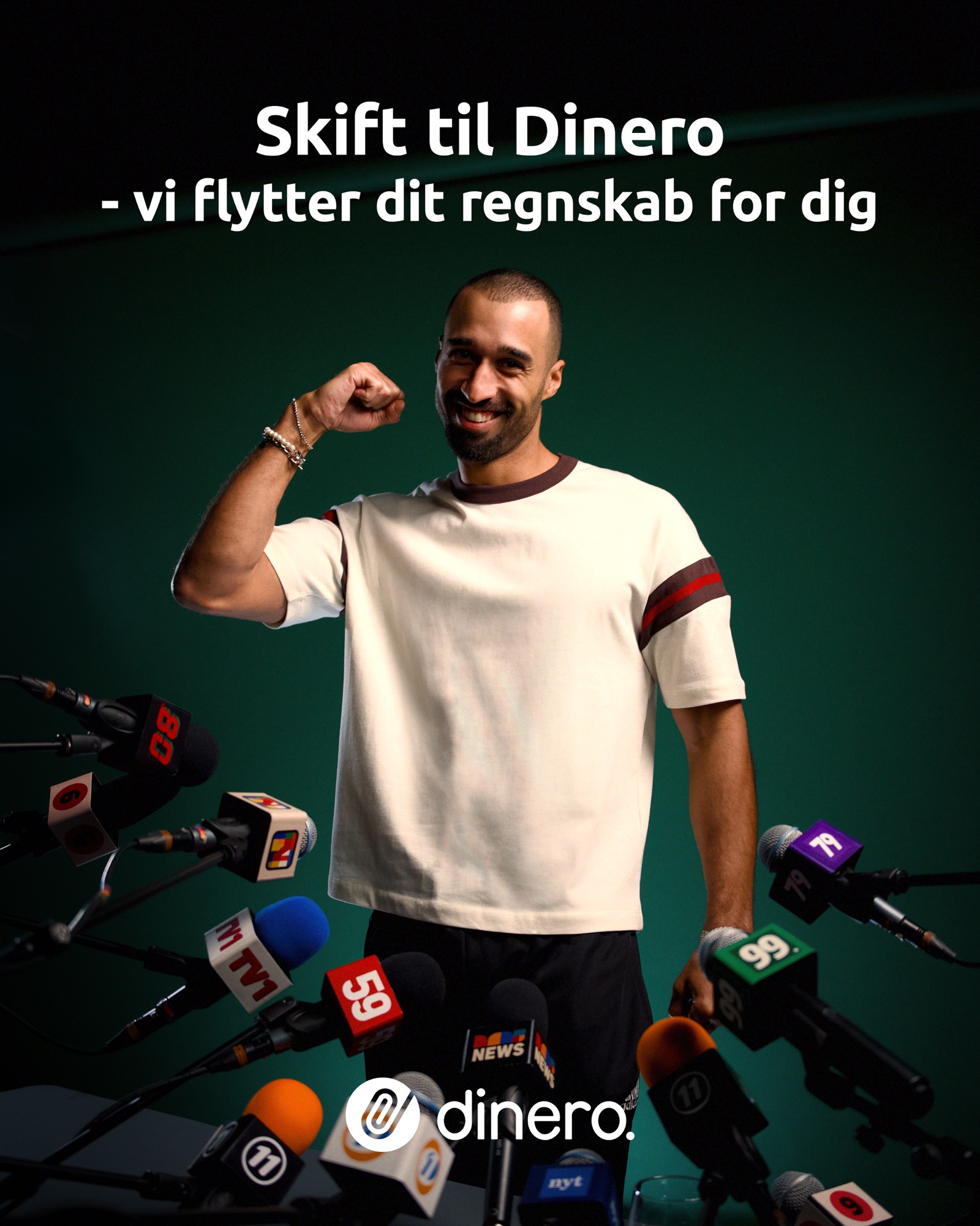 Digital advertisement announcing a switch to Dinero